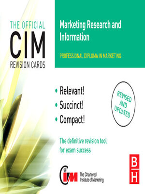 cover image of CIM Revision Cards Marketing Research and Information